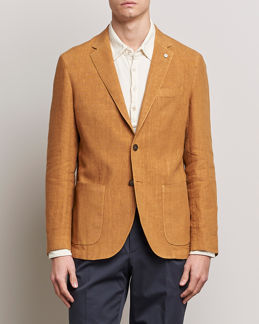 Herren | Sakkos | L.B.M. 1911 | Jack Regular Fit Linen Blazer Camel