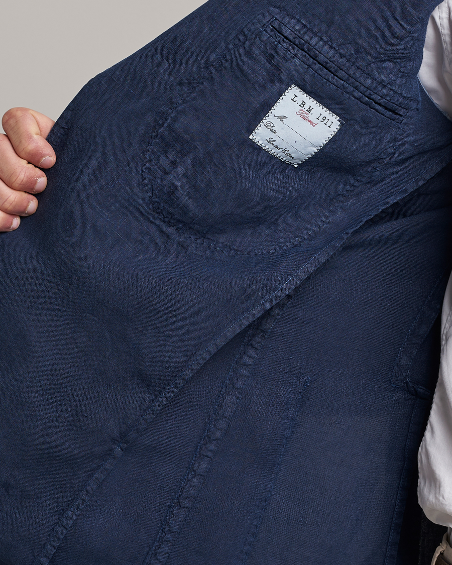 Herren | Sakkos | L.B.M. 1911 | Jack Regular Fit Linen Blazer Navy