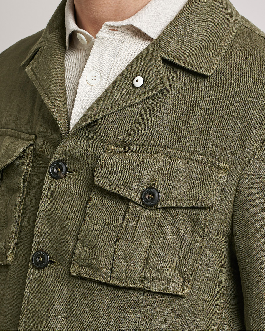 Herren | Sakkos | L.B.M. 1911 | Linen Safari Jacket Olive