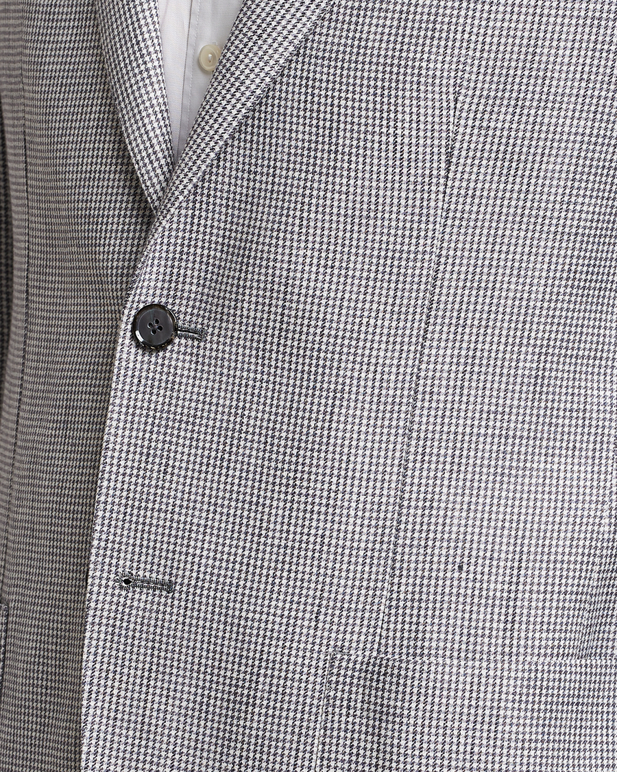 Herren | Sakkos | L.B.M. 1911 | Jack Regular Fit Houndstooth Linen Blazer Grey