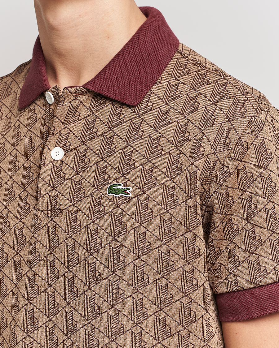 Herren | Poloshirts | Lacoste | Classic Fit Monogram Polo Viennese/Expresso
