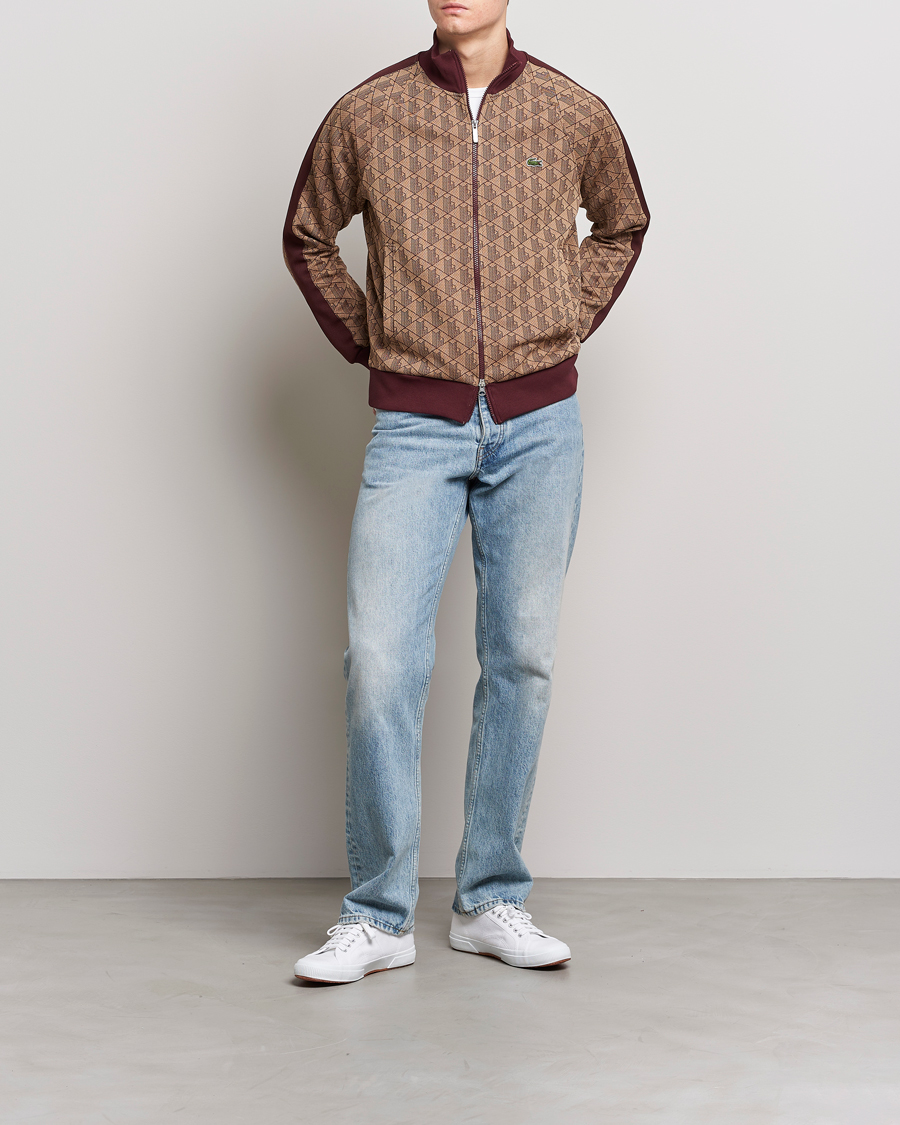 Herren | Pullover | Lacoste | Monogram Zip Sweatshirt Viennese/Expresso