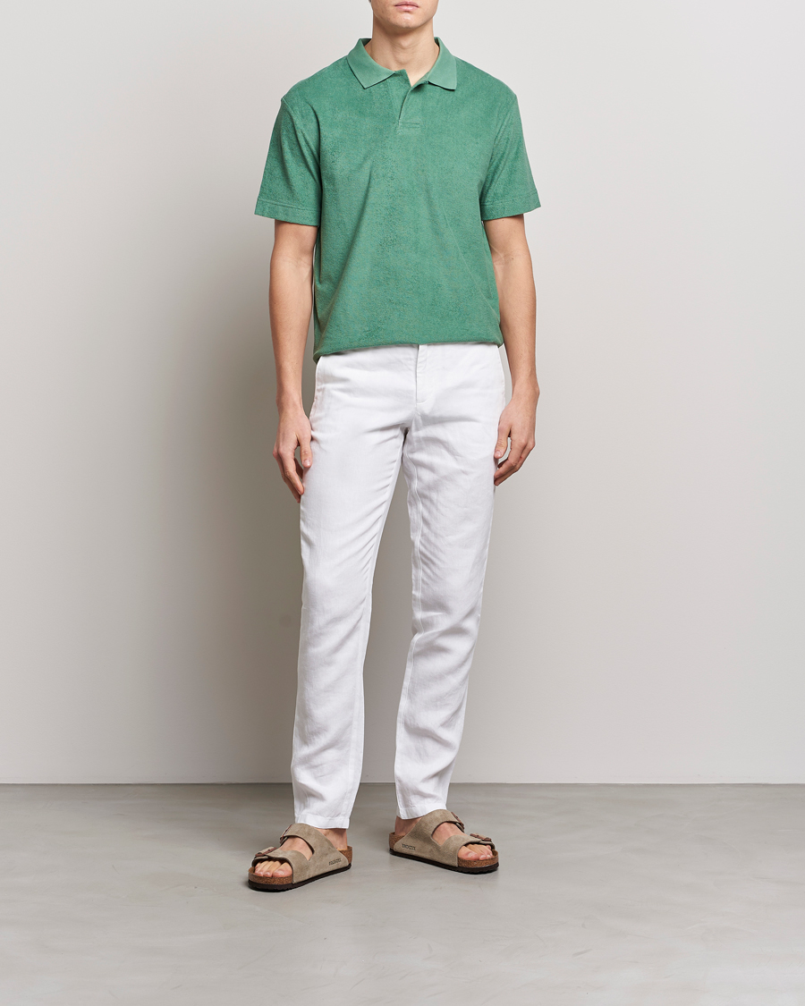 Herren | Poloshirts | Sunspel | Towelling Polo Shirt Thyme Green