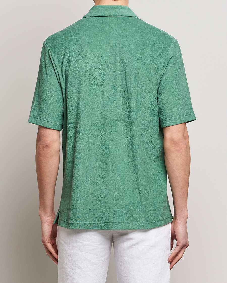 Herren | Hemden | Sunspel | Towelling Camp Collar Shirt Thyme Green