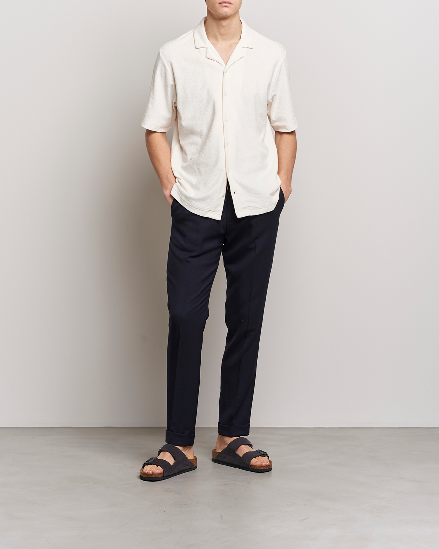 Herren | Hemden | Sunspel | Towelling Camp Collar Shirt Archive White