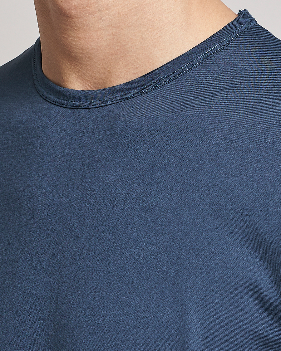 Herren | T-Shirts | Sunspel | Crew Neck Cotton Tee Shale Blue
