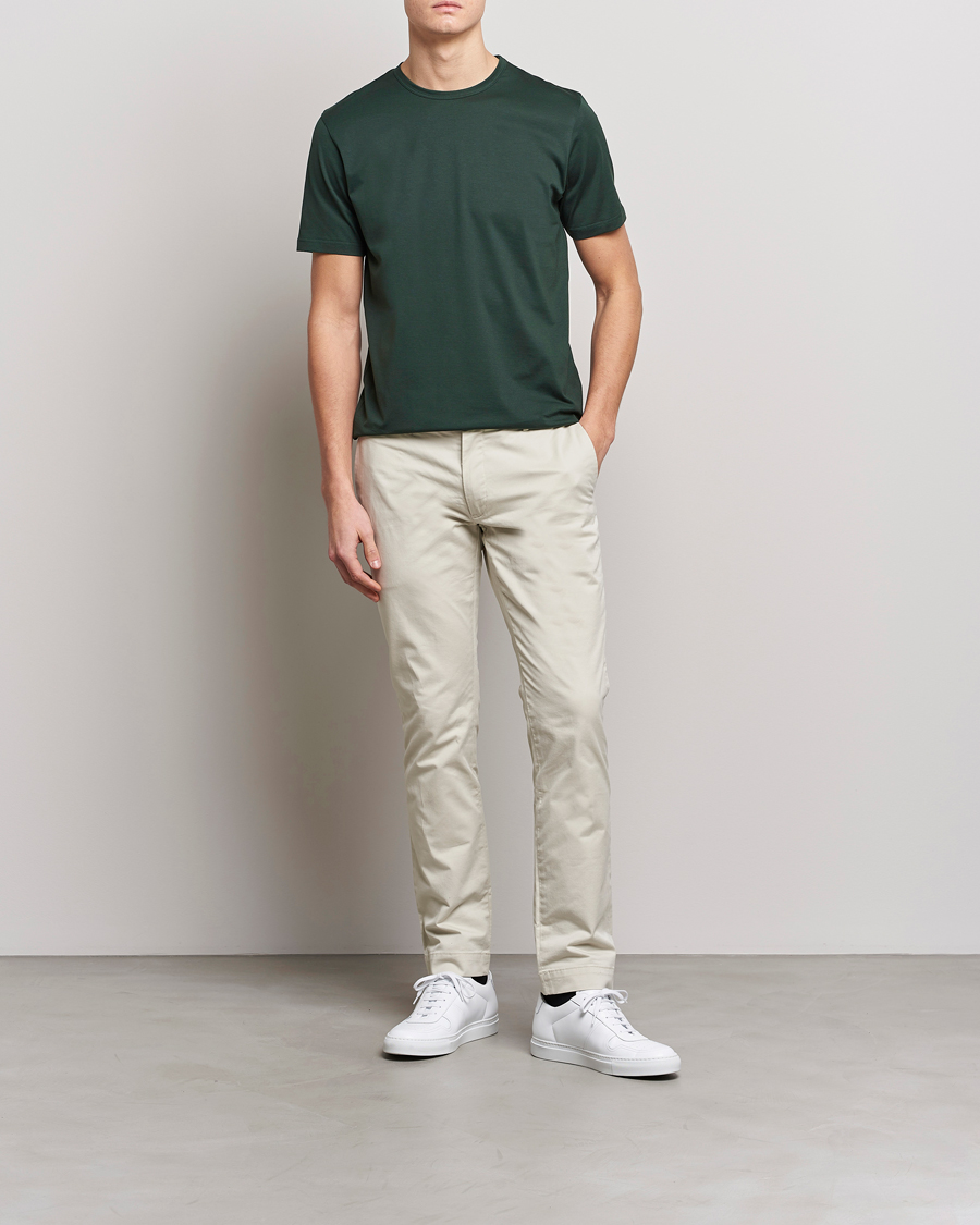 Herren | T-Shirts | Sunspel | Crew Neck Cotton Tee Seaweed