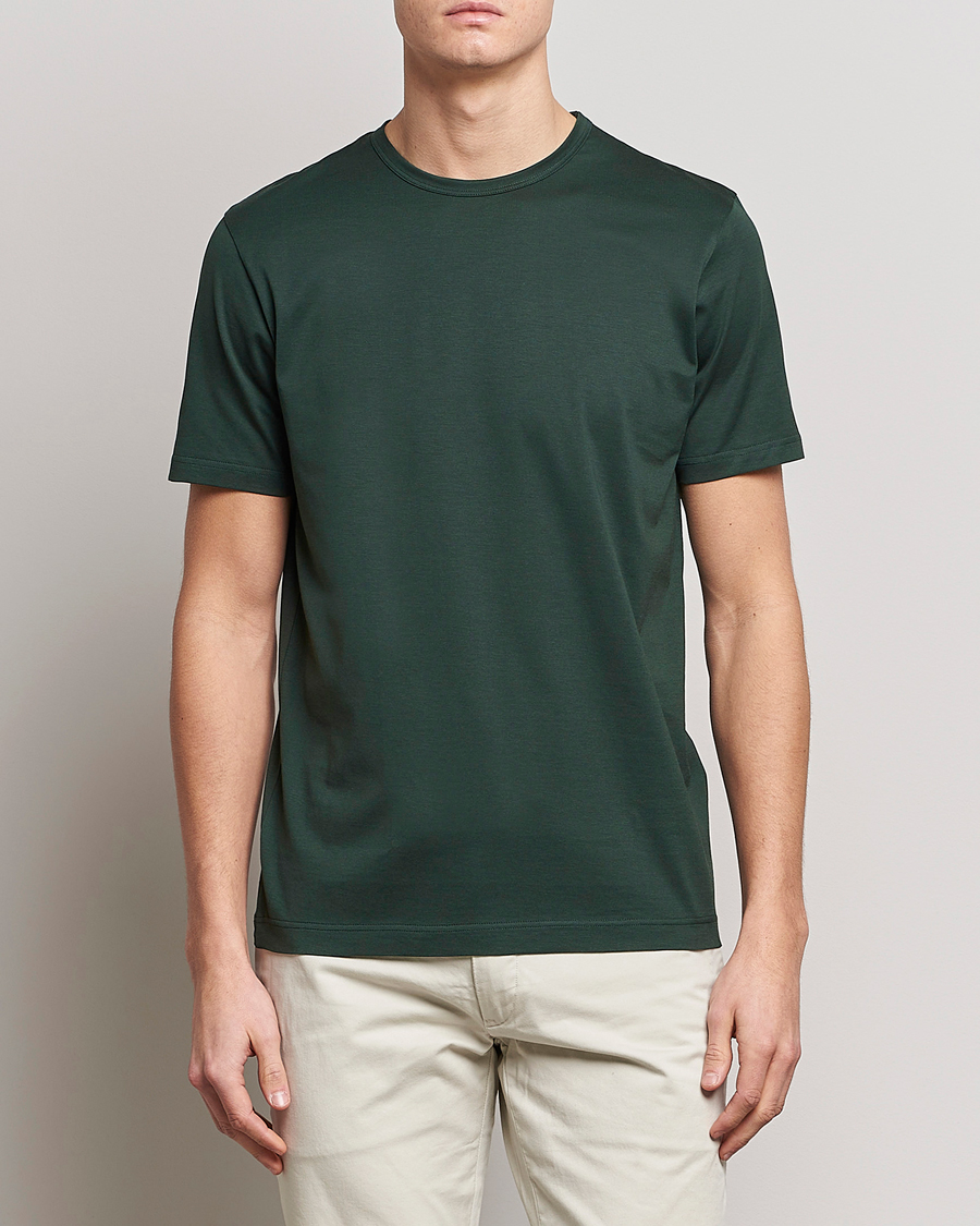 Herren | T-Shirts | Sunspel | Crew Neck Cotton Tee Seaweed