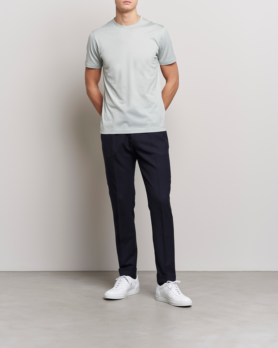 Herren | T-Shirts | Sunspel | Crew Neck Cotton Tee Laurel