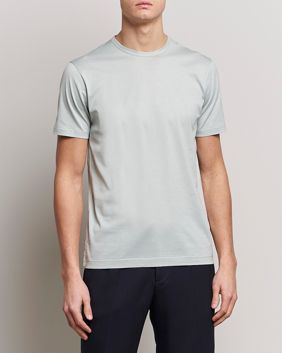 Herren | T-Shirts | Sunspel | Crew Neck Cotton Tee Laurel