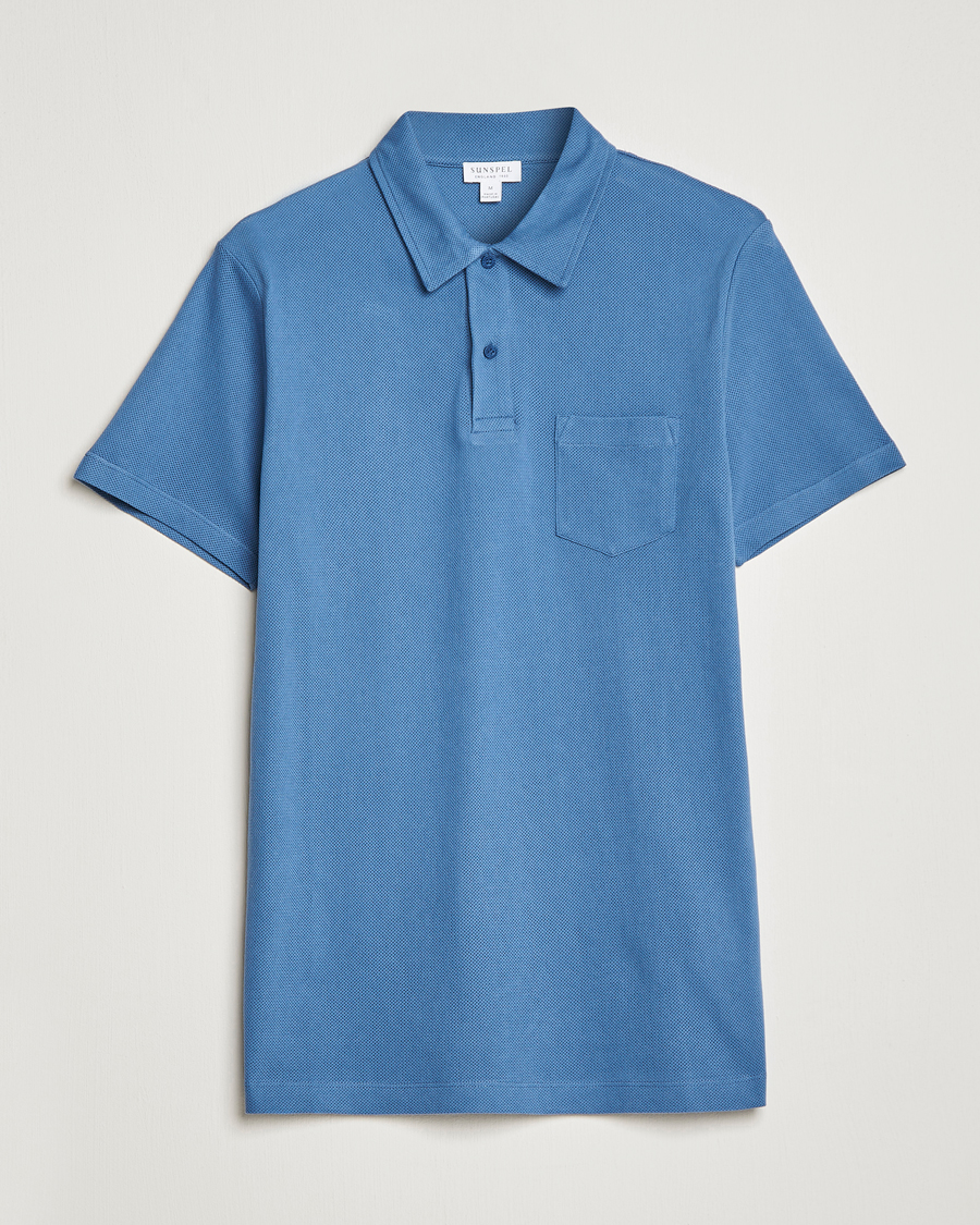 Herren | Poloshirts | Sunspel | Riviera Polo Shirt Blue Stone