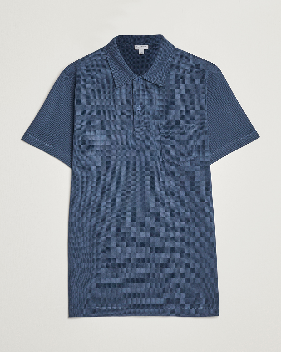 Herren | Poloshirts | Sunspel | Riviera Polo Shirt Shale Blue