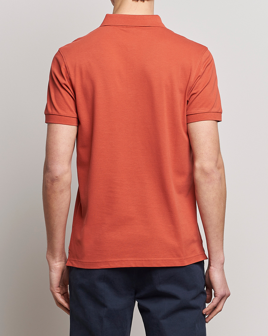 Herren | Poloshirts | Sunspel | Short Sleeve Pique Polo Burnt Sienna