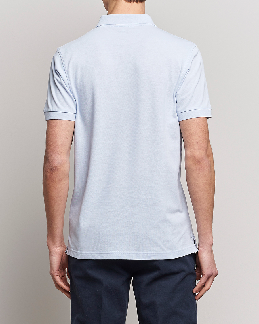 Herren | Poloshirts | Sunspel | Short Sleeve Pique Polo Pastel Blue