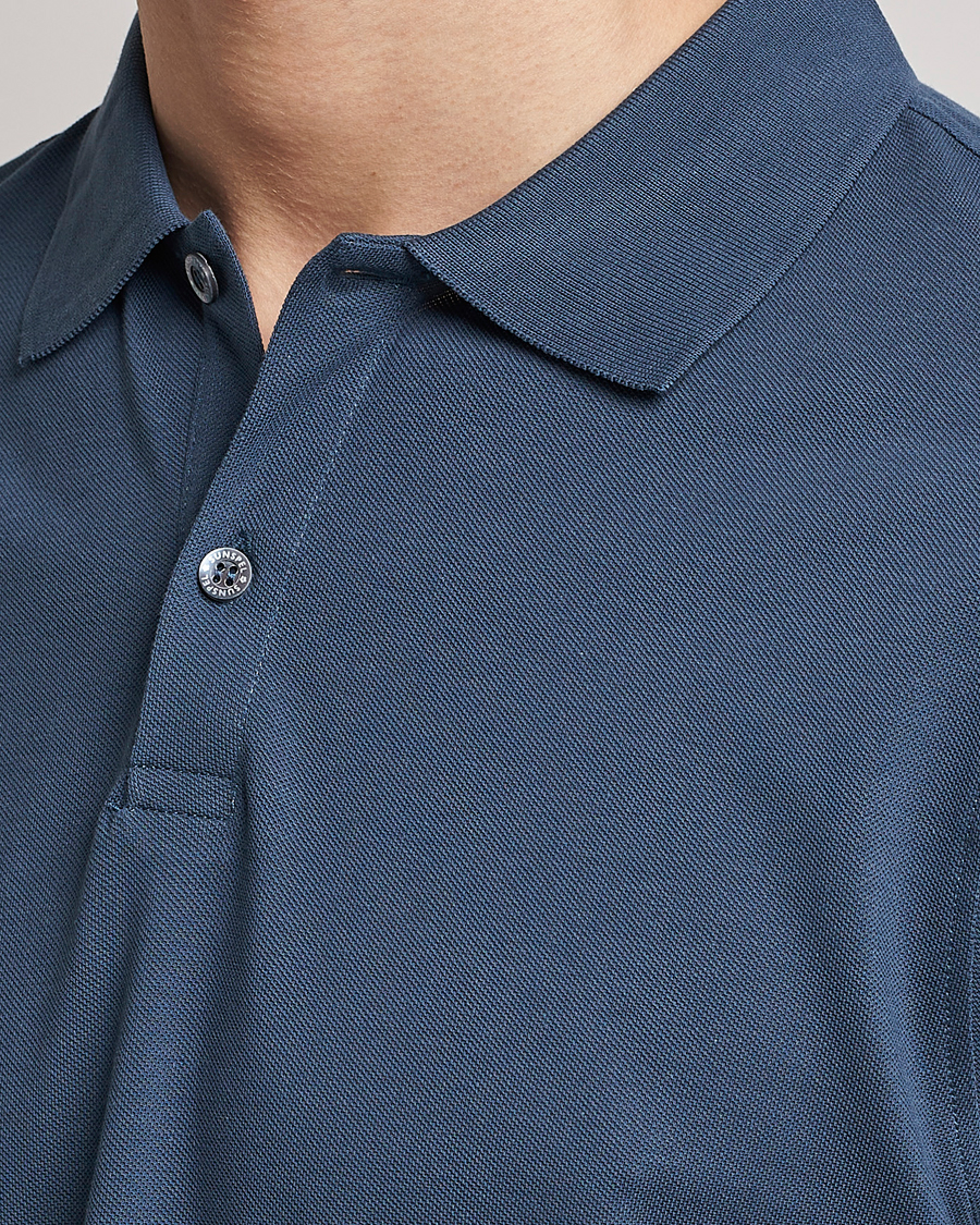 Herren | Poloshirts | Sunspel | Short Sleeve Pique Polo Shale Blue