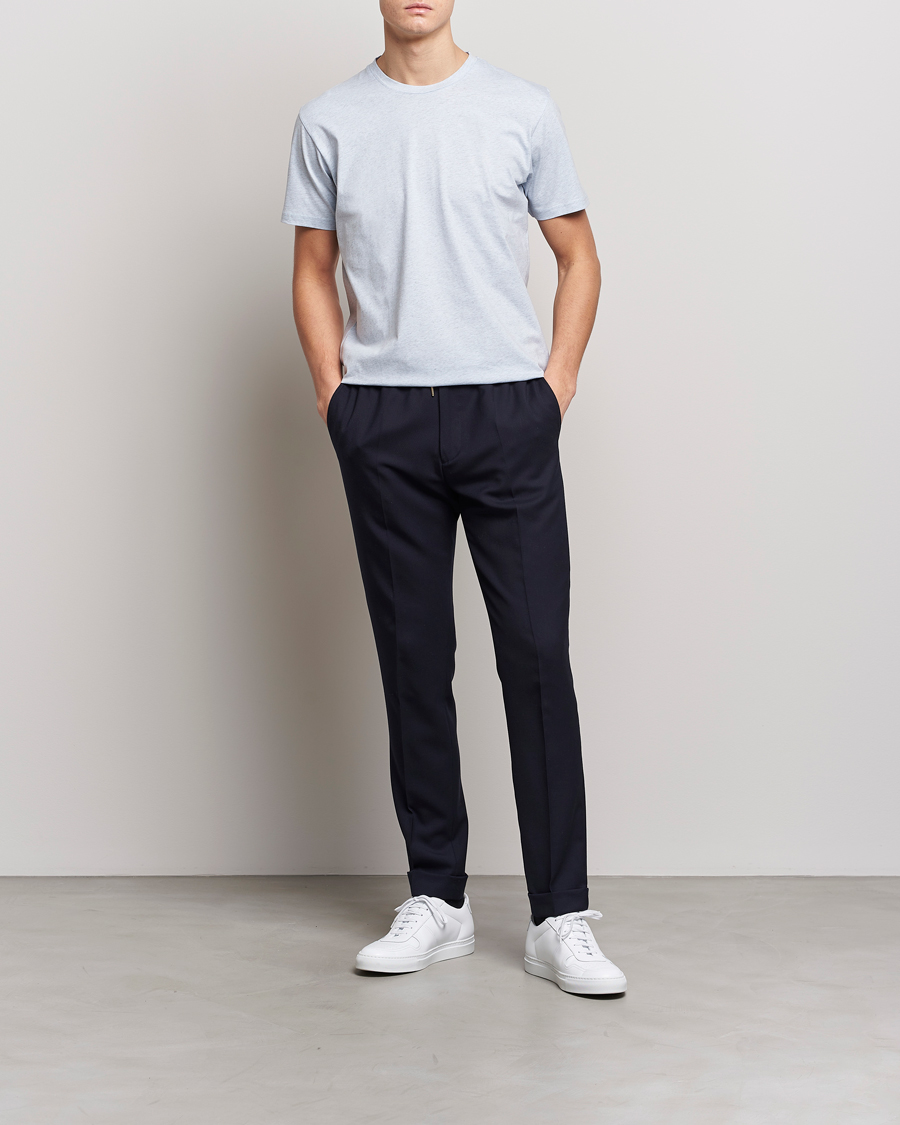 Herren | T-Shirts | Sunspel | Riviera Organic Tee Pastel Blue Melange