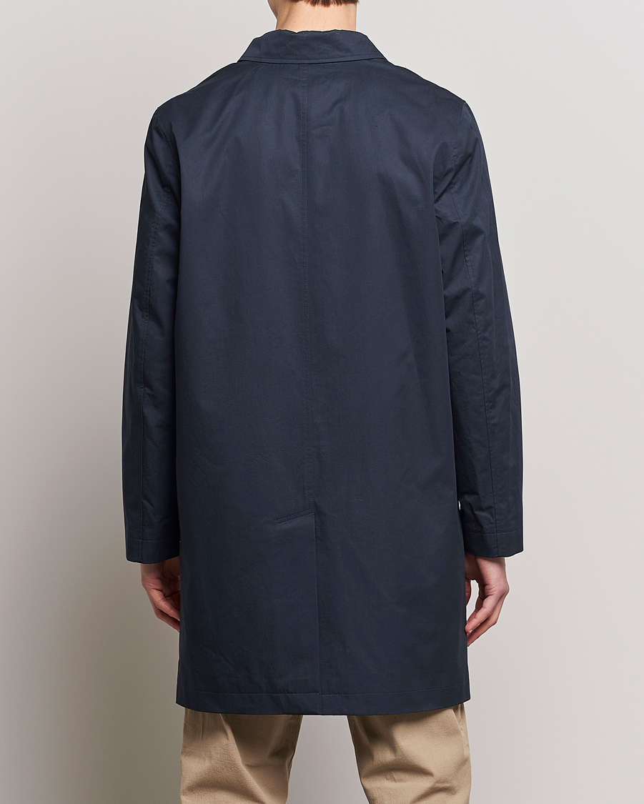 Herren | Jacken | Sunspel | Technical Cotton Mac Coat Navy