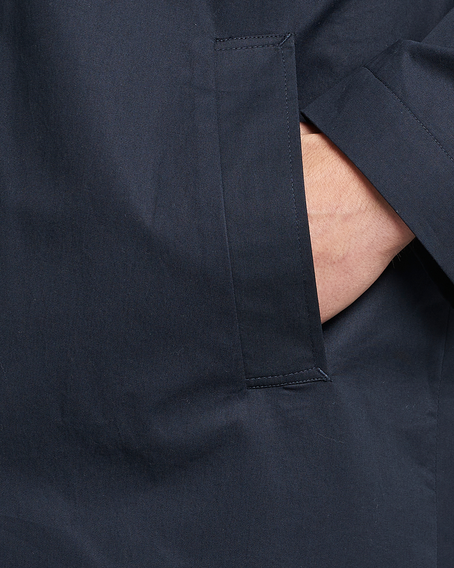 Herren | Jacken | Sunspel | Technical Cotton Mac Coat Navy