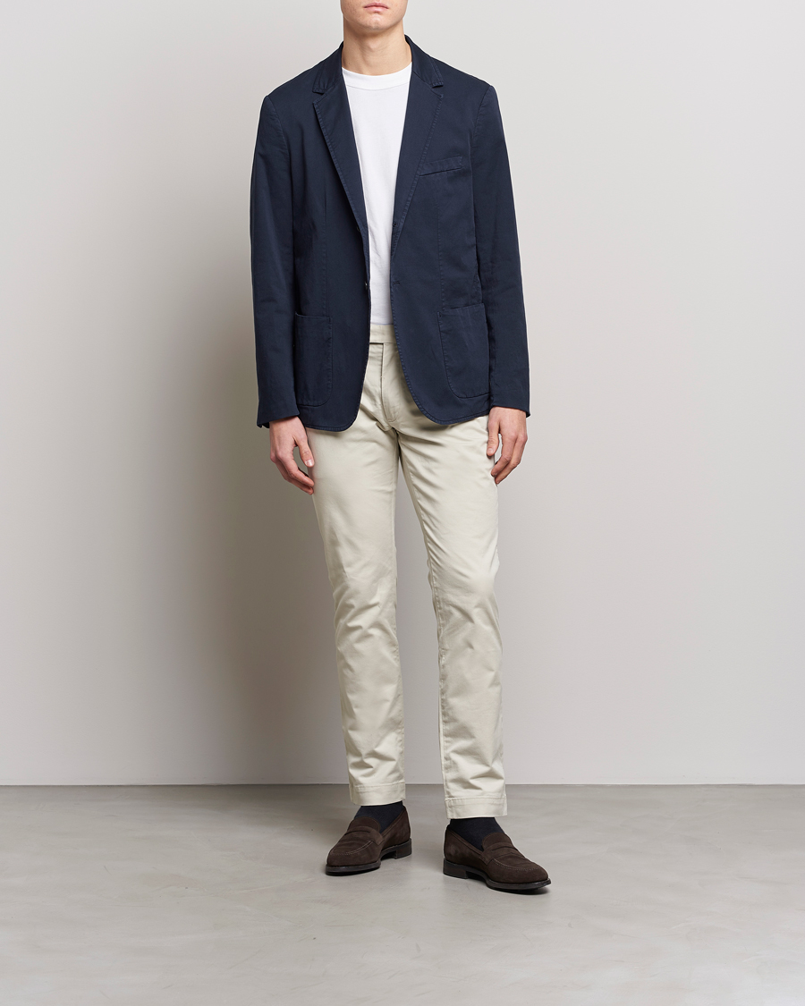 Herren | Sakkos | Sunspel | Cotton Stretch Jacket Navy