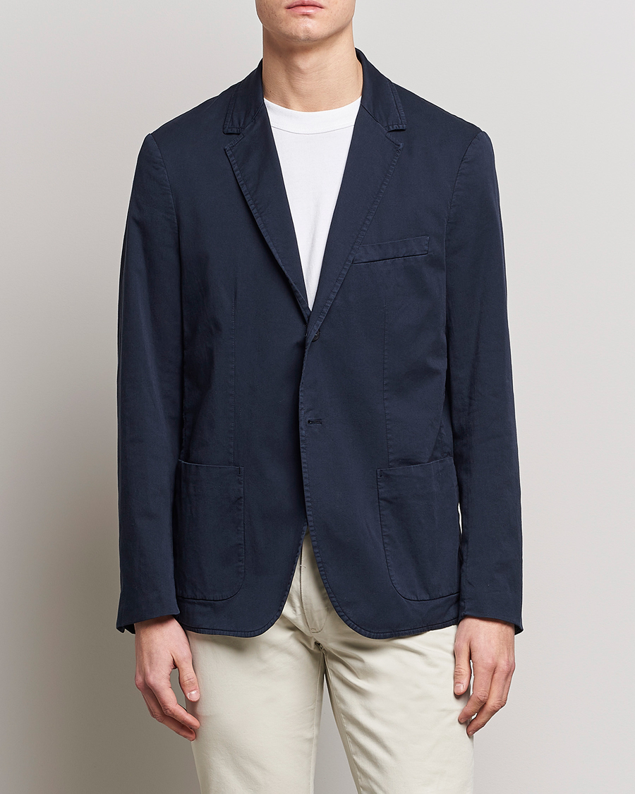 Herren | Sakkos | Sunspel | Cotton Stretch Jacket Navy