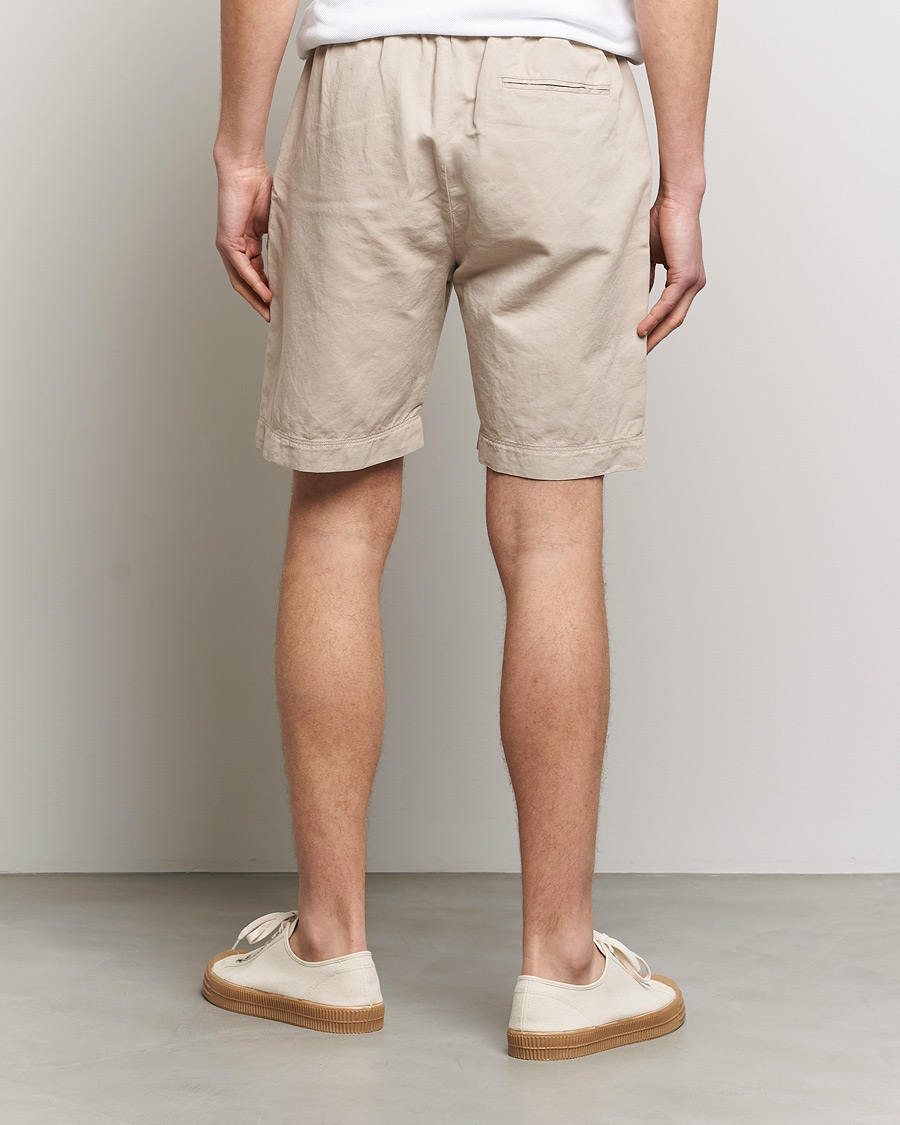Herren | Shorts | Sunspel | Cotton/Linen Drawstring Shorts Light Sand