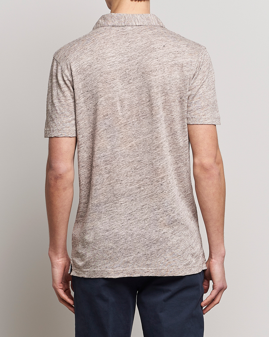 Herren | Poloshirts | Sunspel | Linen Polo Shirt Oatmeal Melange