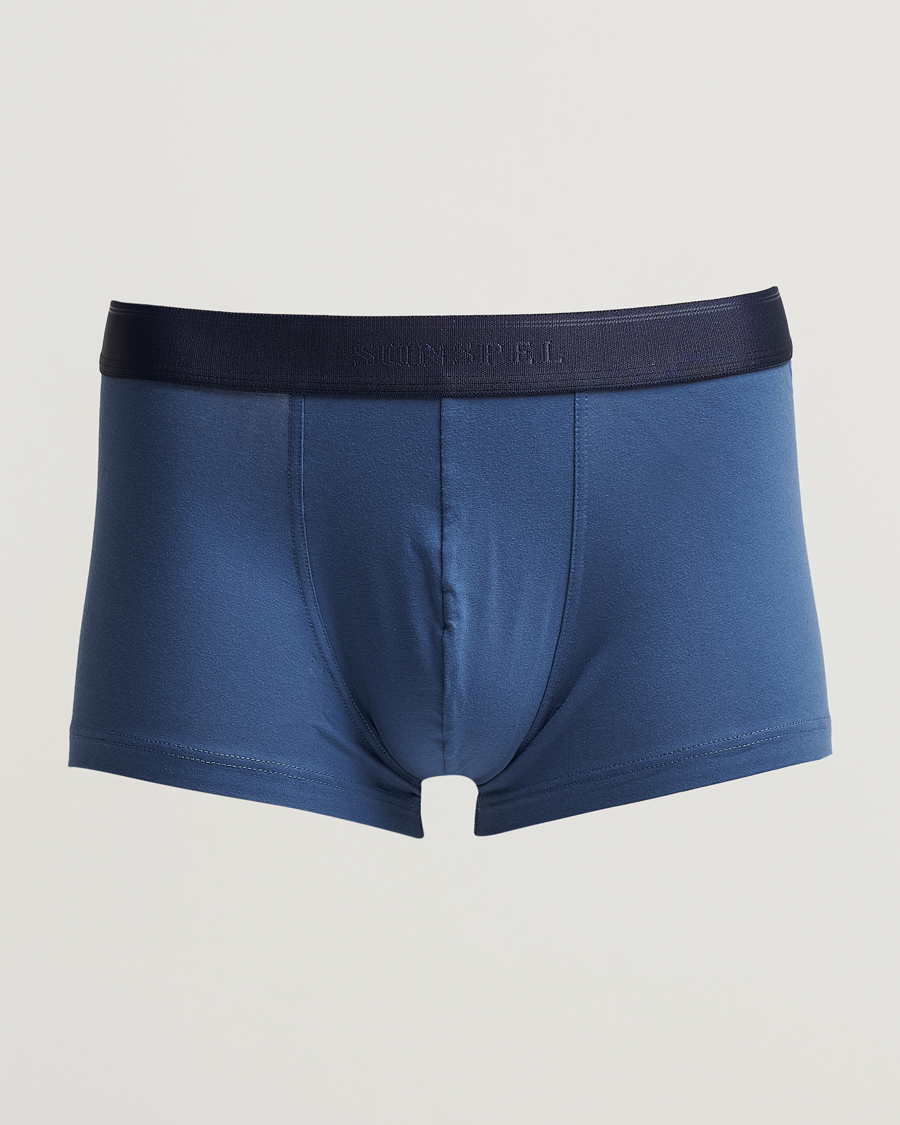 Herren | Unterwäsche | Sunspel | Cotton Stretch Trunk Atlantic Blue