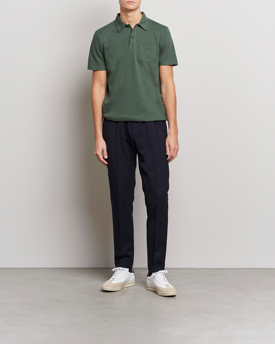 Herren | Poloshirts | Sunspel | Riviera Polo Shirt Dark Green