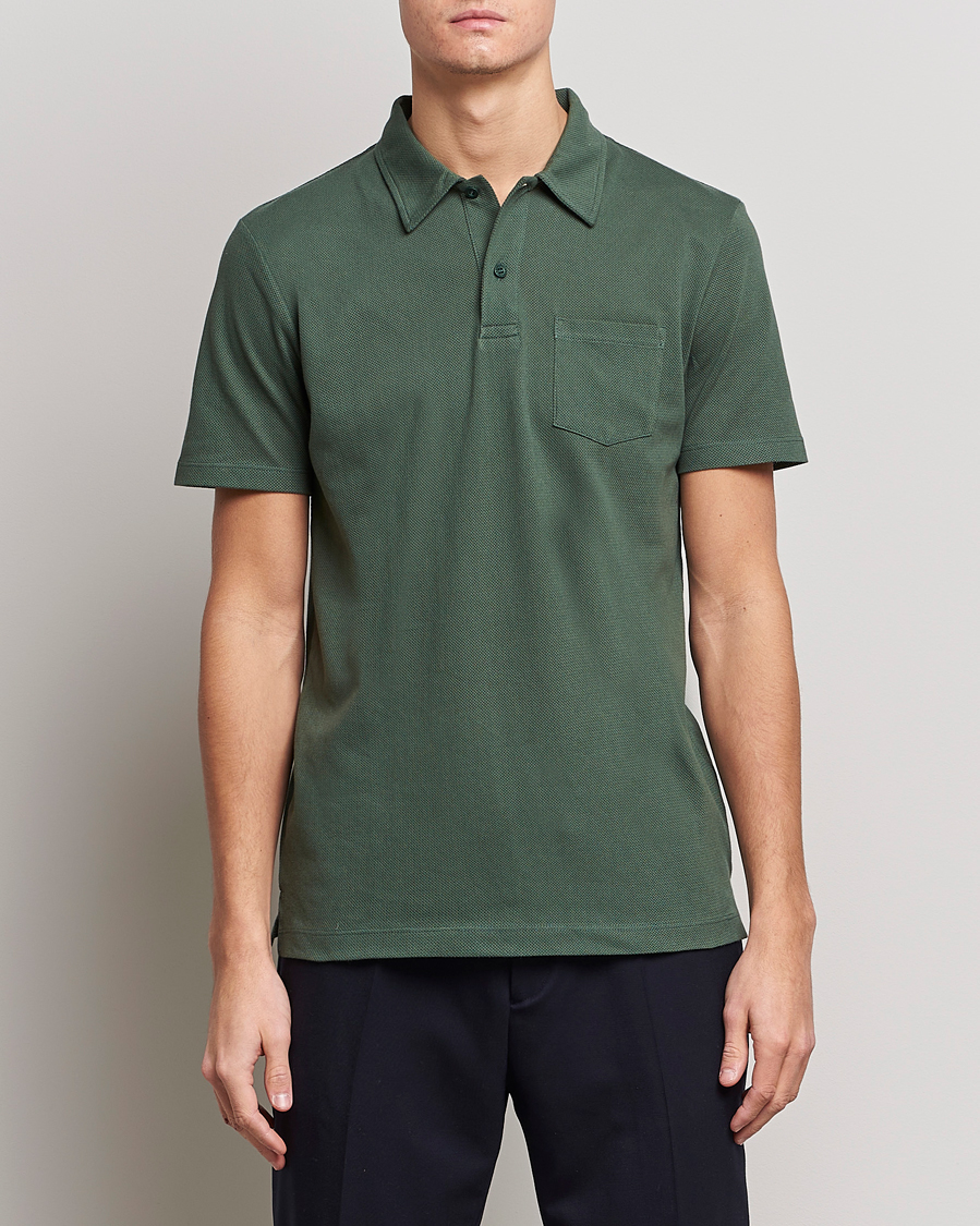 Herren | Poloshirts | Sunspel | Riviera Polo Shirt Dark Green