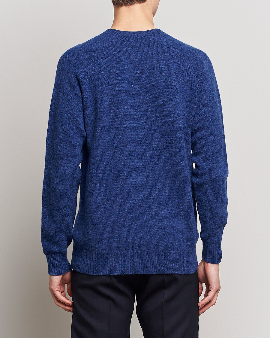 Herren | Pullover | Sunspel | Lambswool Crewneck Space Blue