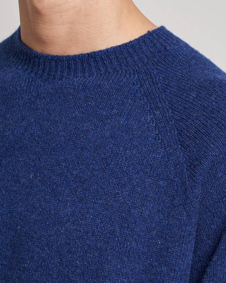 Herren | Pullover | Sunspel | Lambswool Crewneck Space Blue