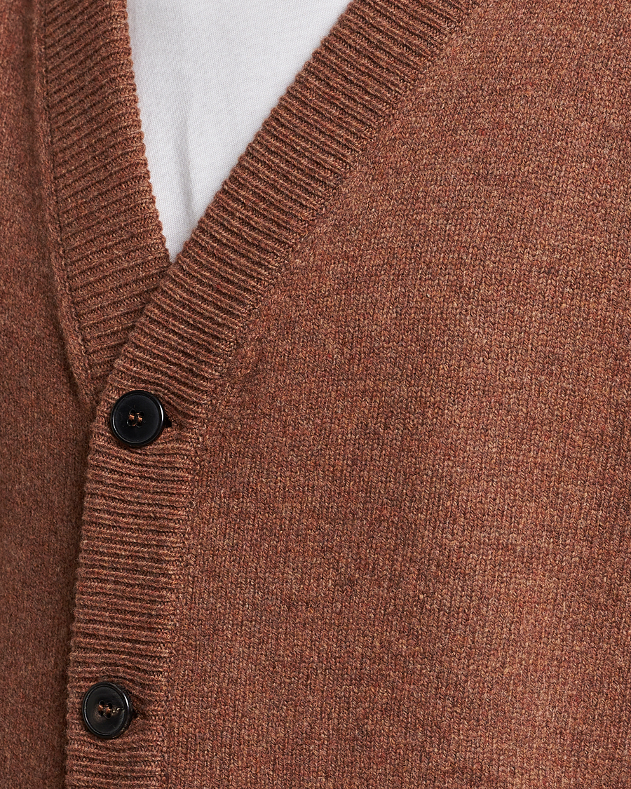 Herren | Pullover | Sunspel | Lambswool Cardigan Pecan