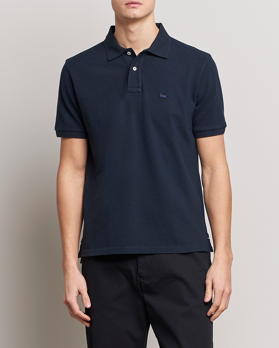 Herren | Poloshirts | Woolrich | Classic American Polo Melton Blue