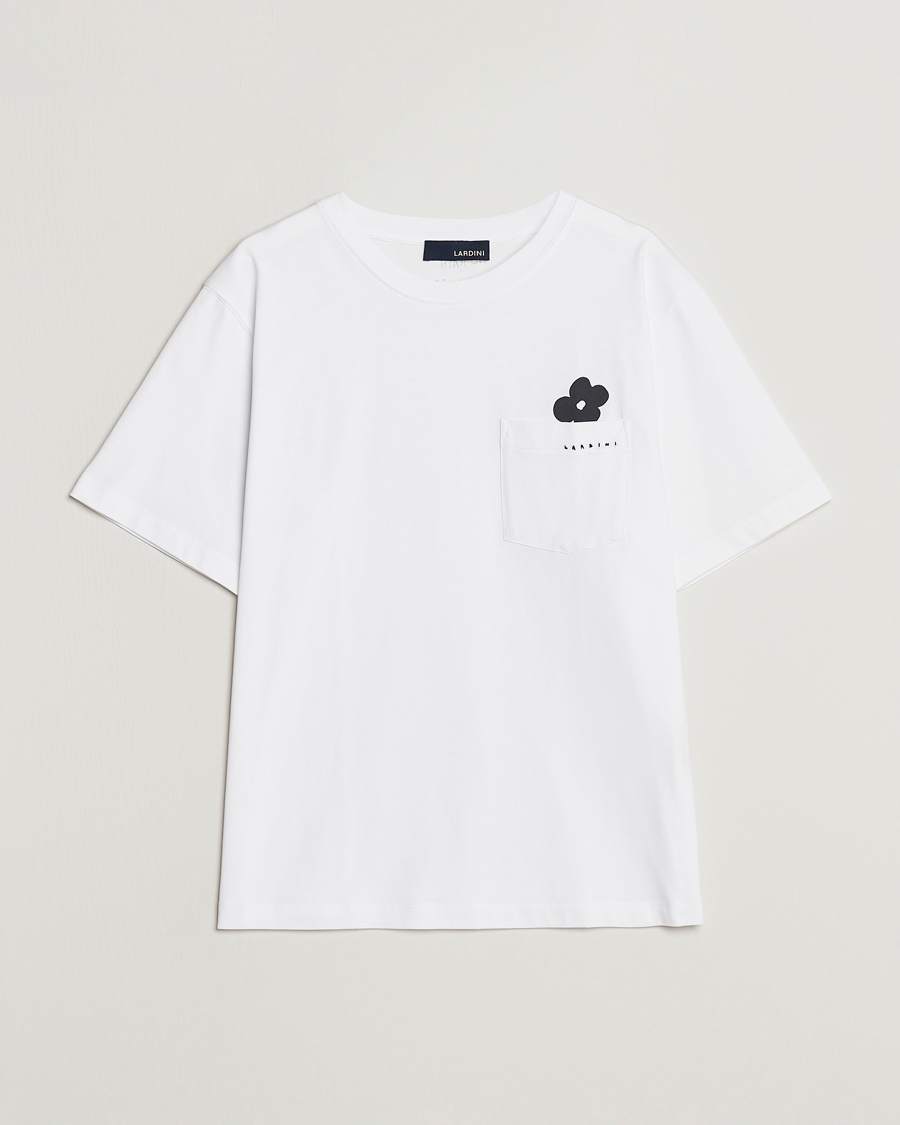 Herren | T-Shirts | Lardini | Fiore Tasca Printet Logo T-Shirt White