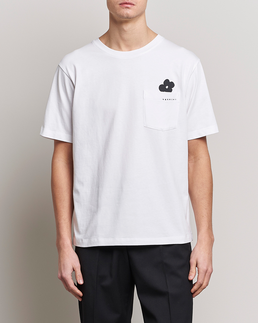 Herren | T-Shirts | Lardini | Fiore Tasca Printet Logo T-Shirt White