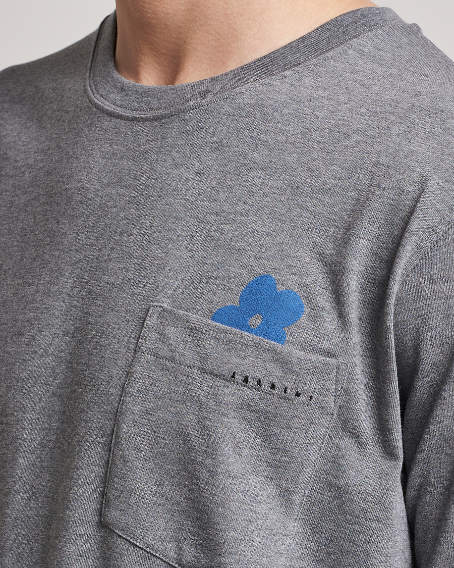 Herren | T-Shirts | Lardini | Fiore Tasca Printet Logo T-Shirt Grey