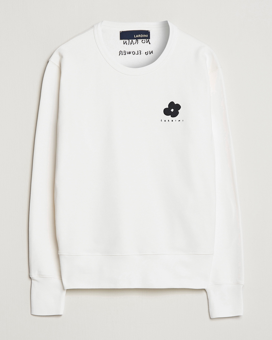 Herren | Pullover | Lardini | Cotton Embroidery Logo Sweatshirt White