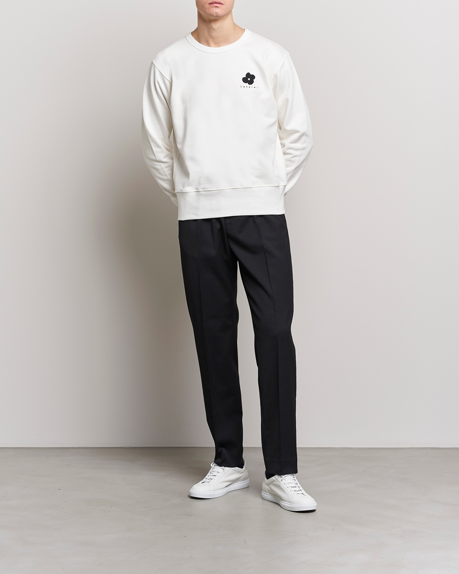 Herren | Pullover | Lardini | Cotton Embroidery Logo Sweatshirt White