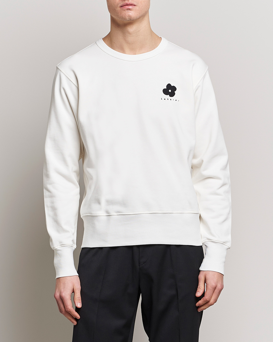 Herren | Pullover | Lardini | Cotton Embroidery Logo Sweatshirt White