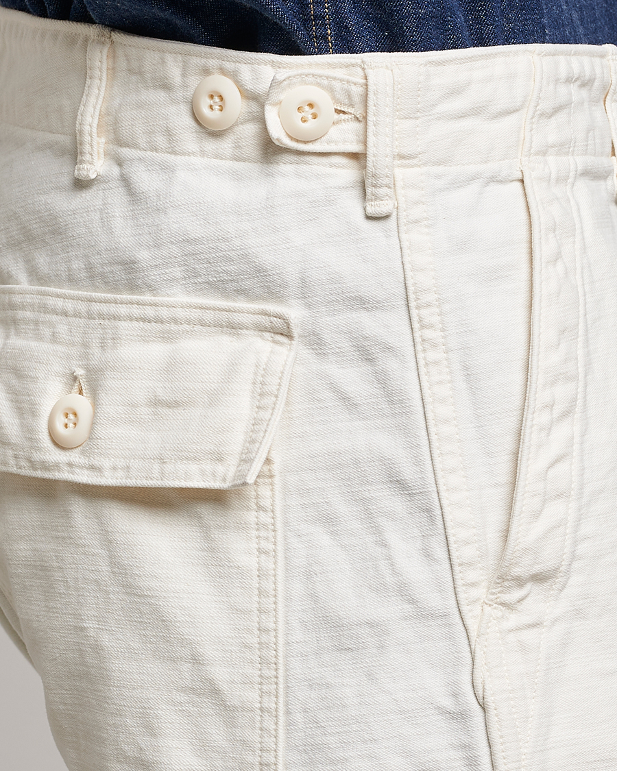 Herren | Hosen | orSlow | Slim Fit Original Sateen Fatigue Pants Ecru