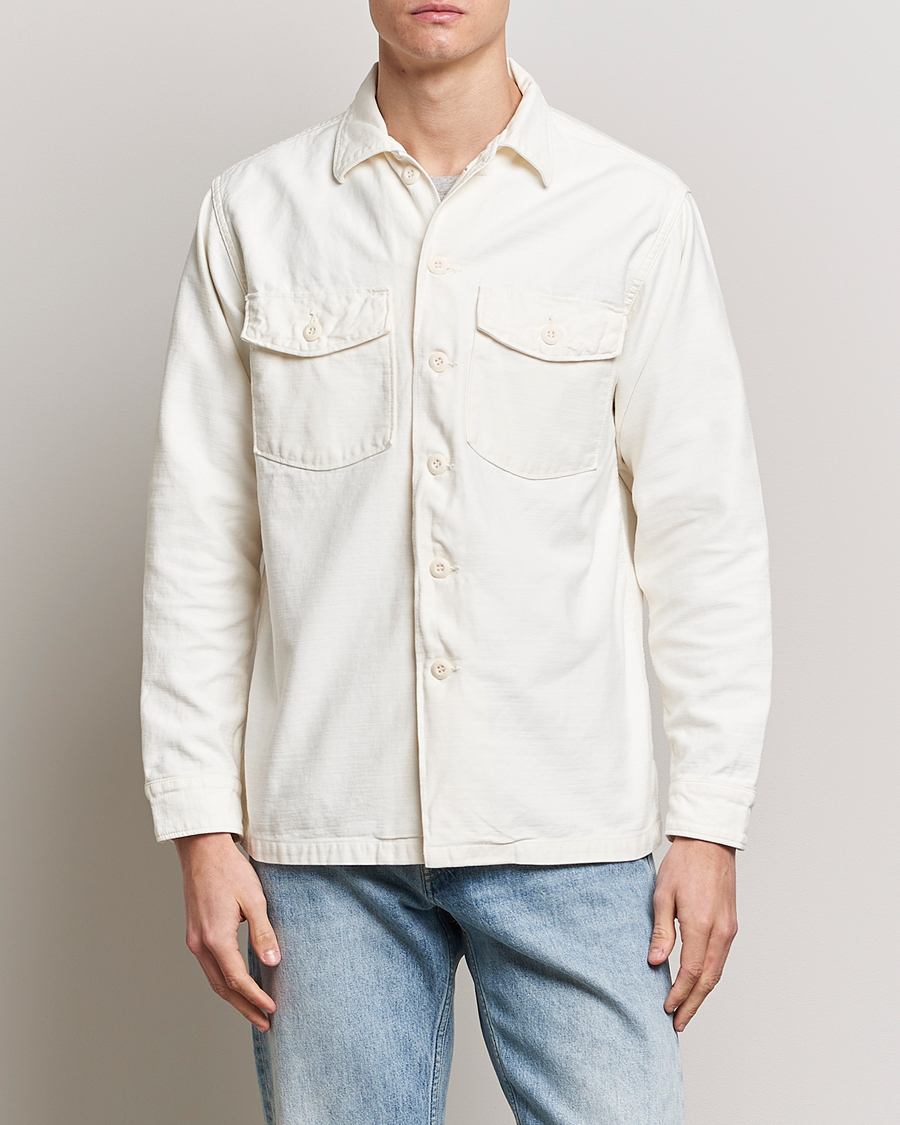 Herren | Hemden | orSlow | Cotton Sateen US Army Overshirt Ecru
