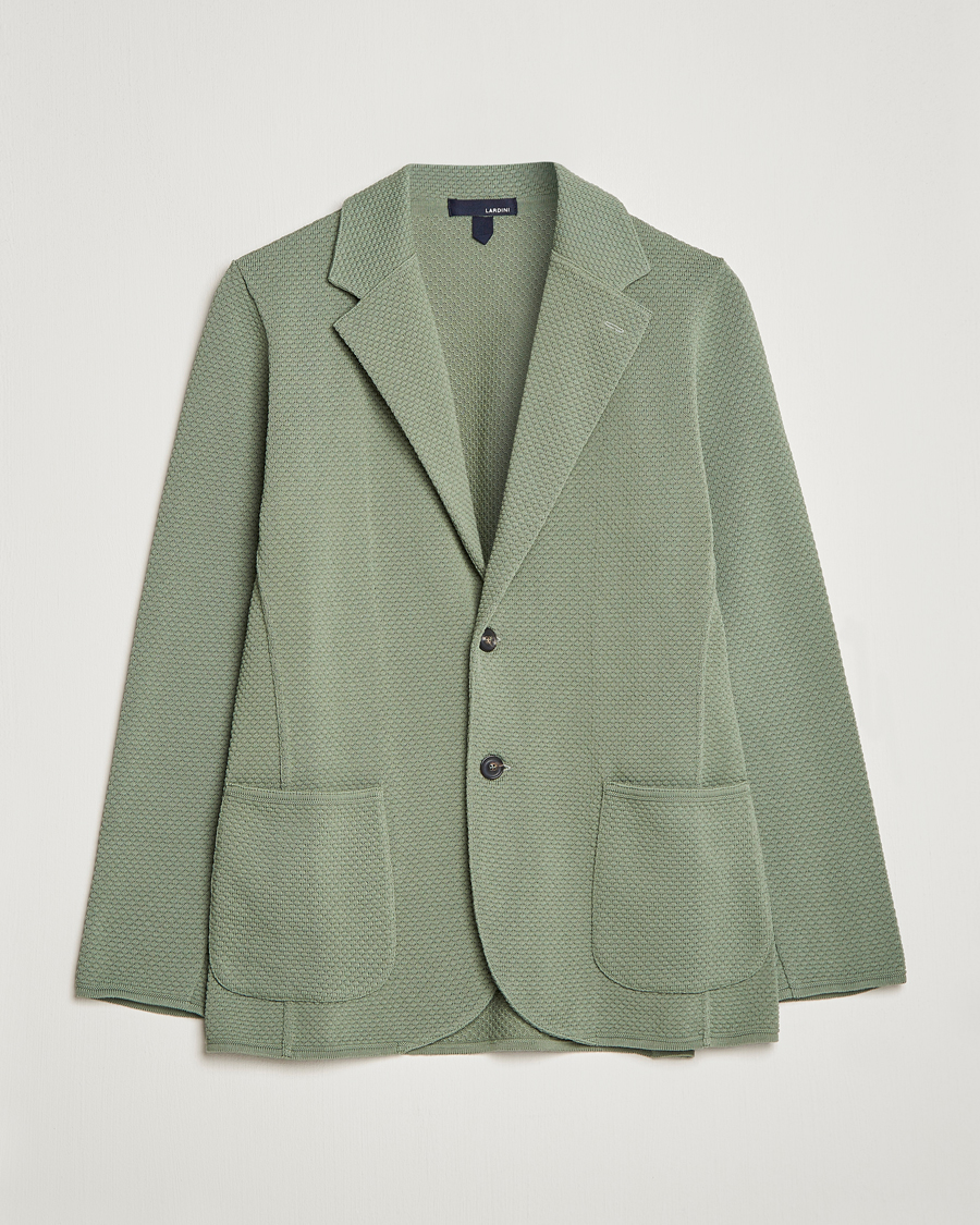 Herren | Sakkos | Lardini | Knitted Structure Cotton Blazer Soft Green