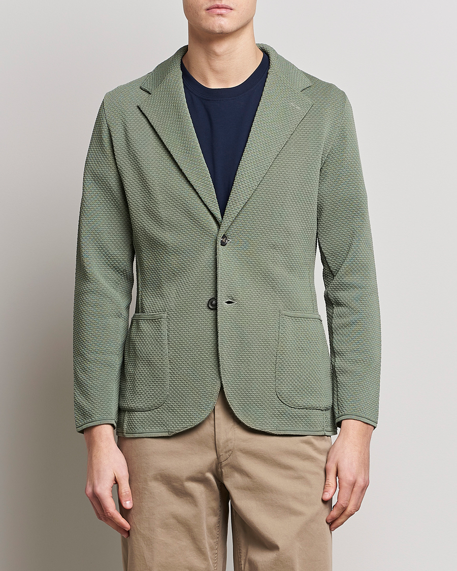 Herren | Sakkos | Lardini | Knitted Structure Cotton Blazer Soft Green