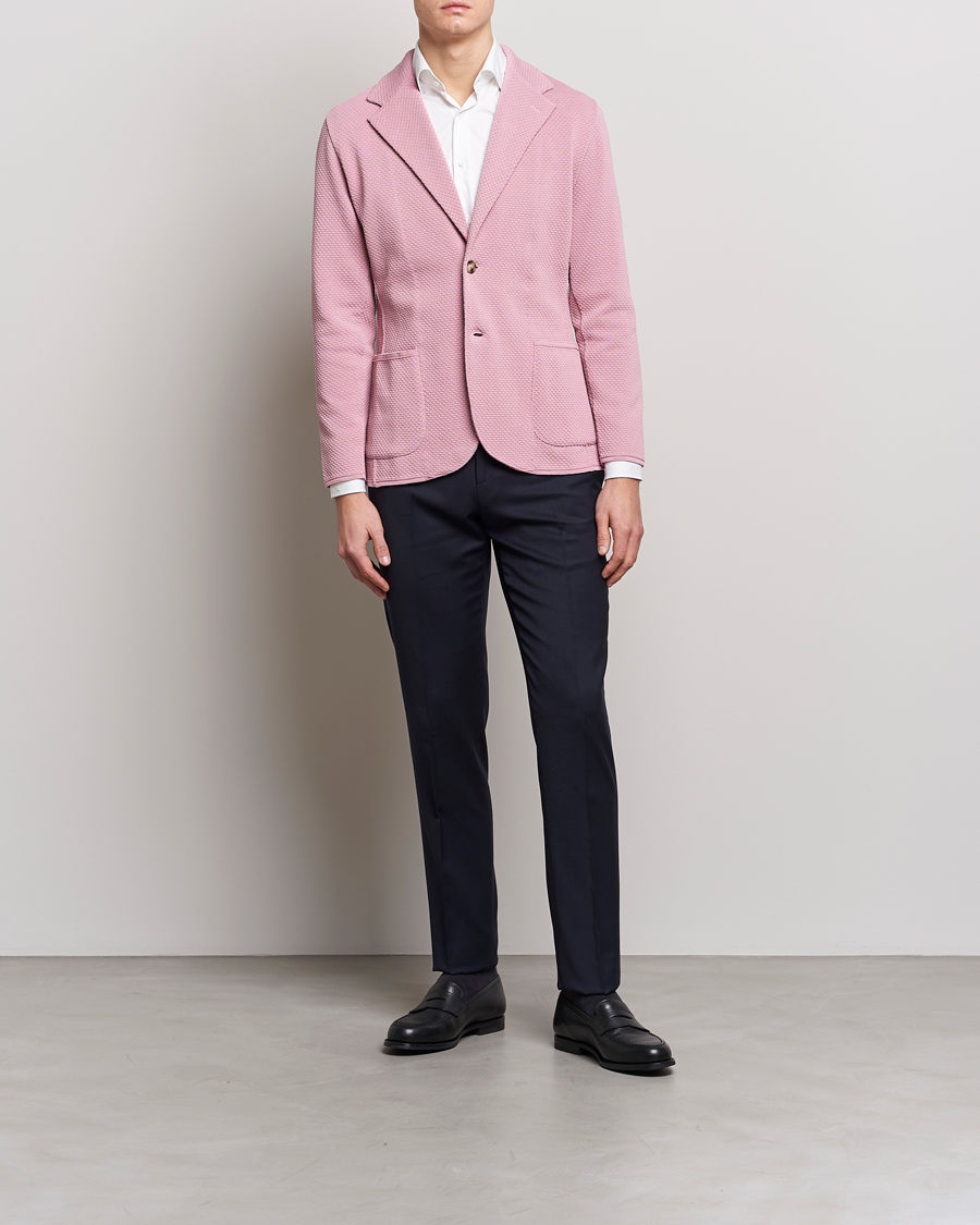 Herren | Sakkos | Lardini | Knitted Structure Cotton Blazer Soft Pink