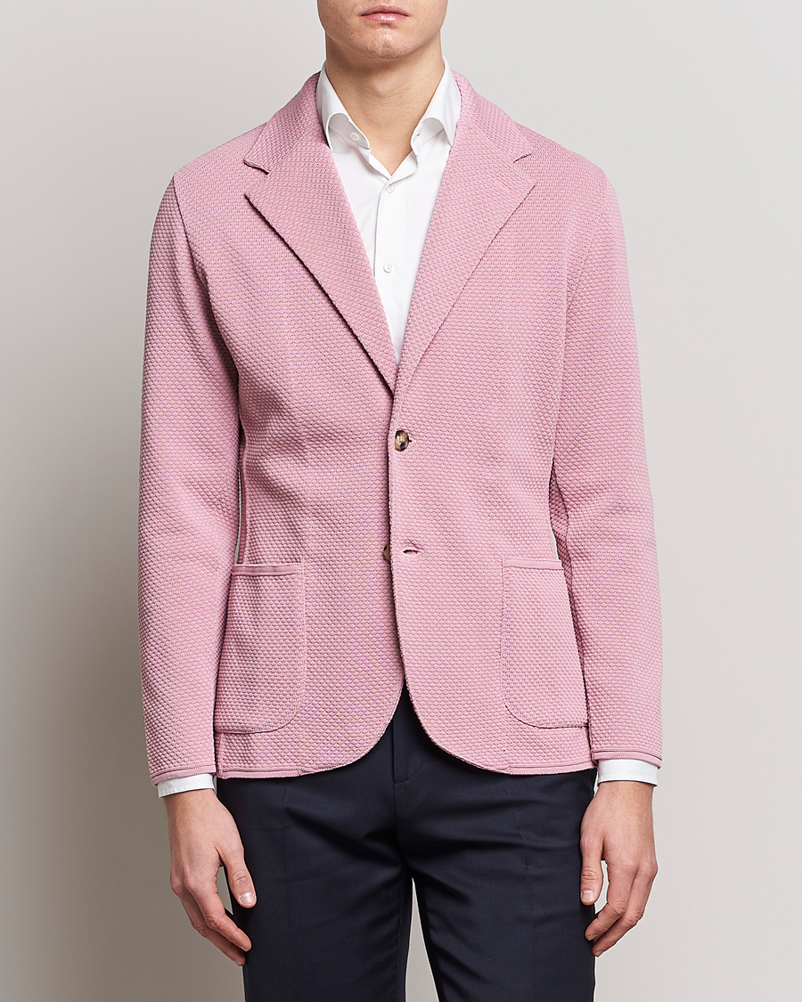 Herren | Sakkos | Lardini | Knitted Structure Cotton Blazer Soft Pink
