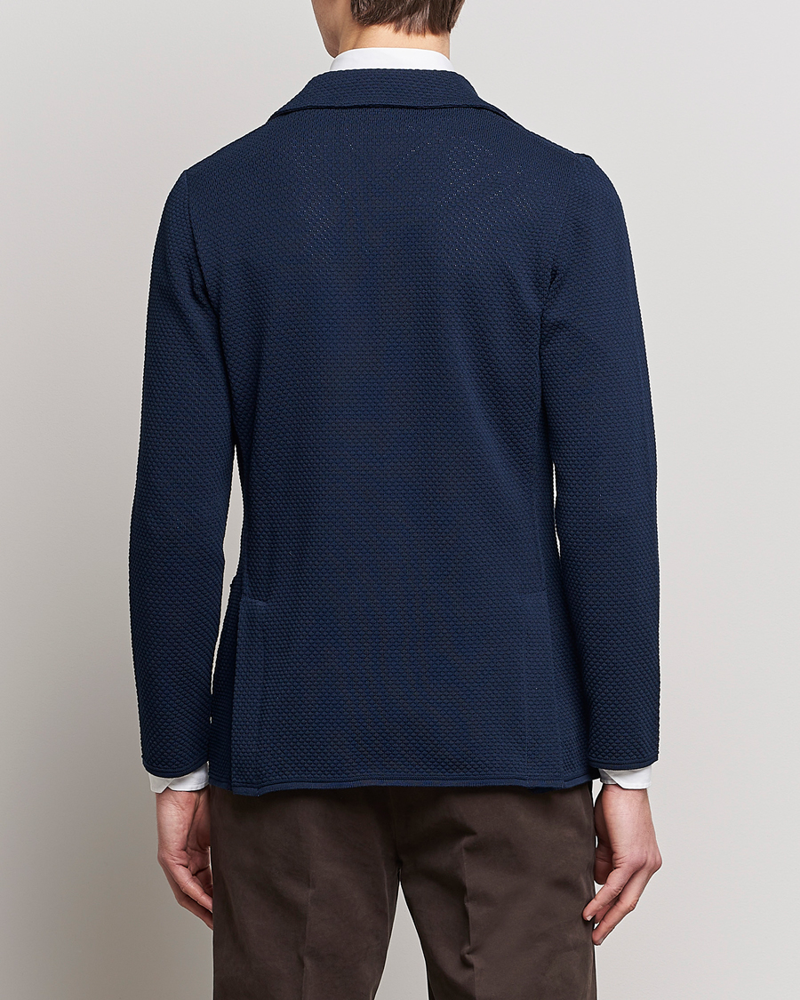 Herren | Sakkos | Lardini | Knitted Structure Cotton Blazer Navy
