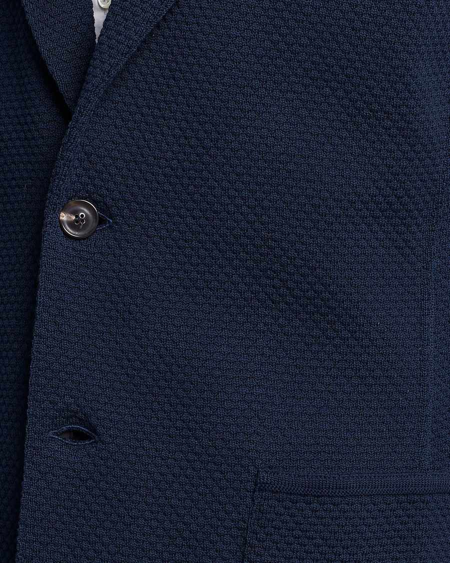 Herren | Sakkos | Lardini | Knitted Structure Cotton Blazer Navy