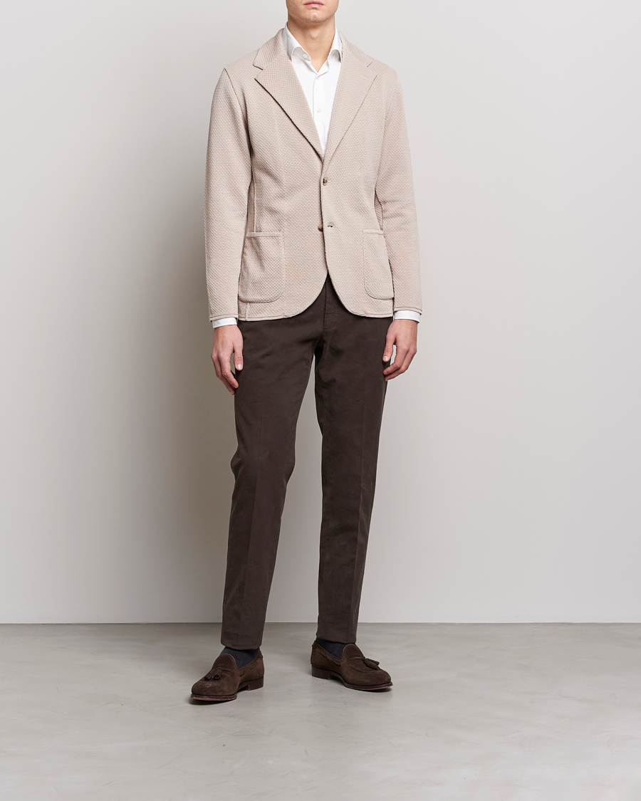Herren | Sakkos | Lardini | Knitted Structure Cotton Blazer Beige