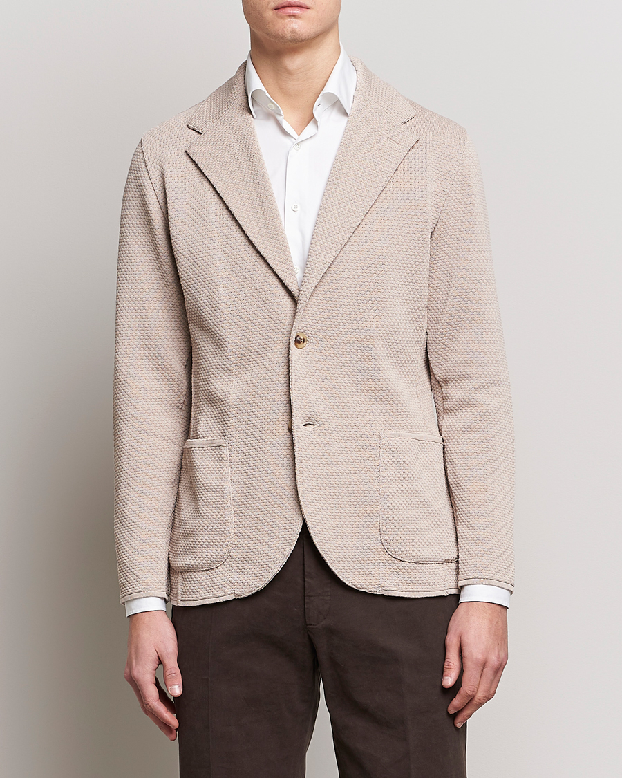 Herren | Sakkos | Lardini | Knitted Structure Cotton Blazer Beige