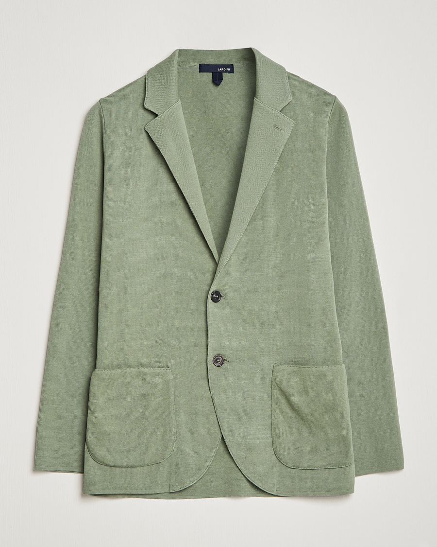 Herren | Sakkos | Lardini | Knitted Cotton Blazer Soft Green